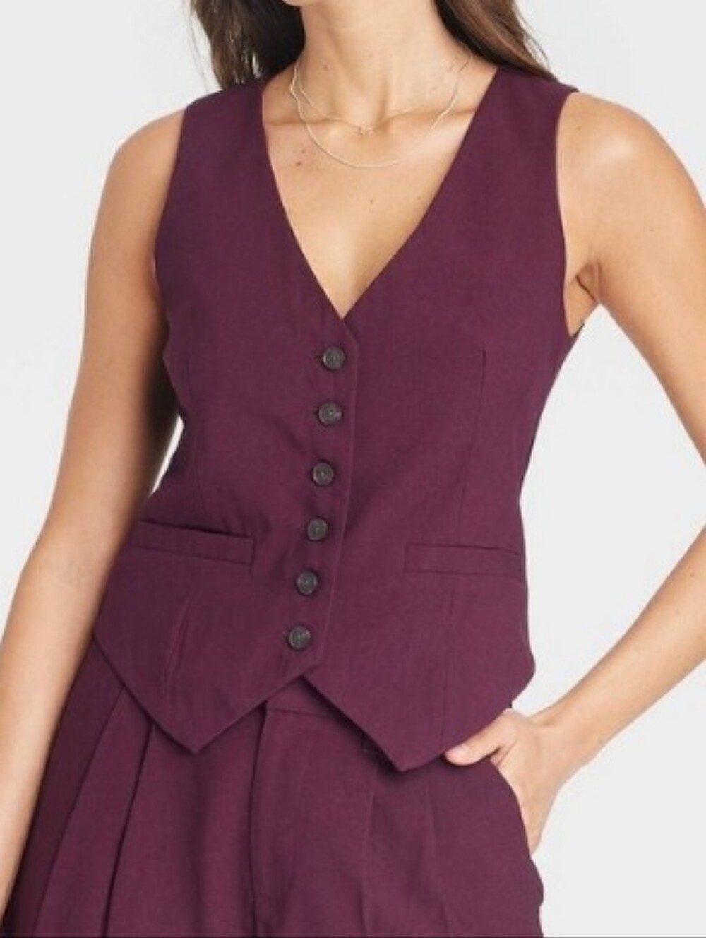 Nwt A New Day Burgundy Tailored Vest